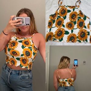 cute floral halter tank